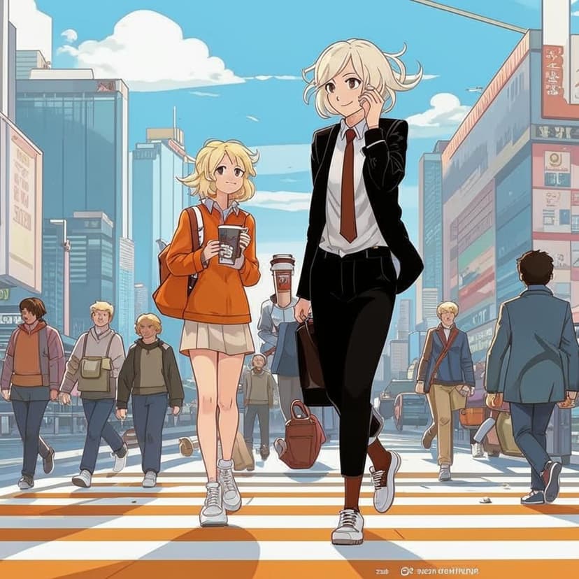 In the style of Japanese anime