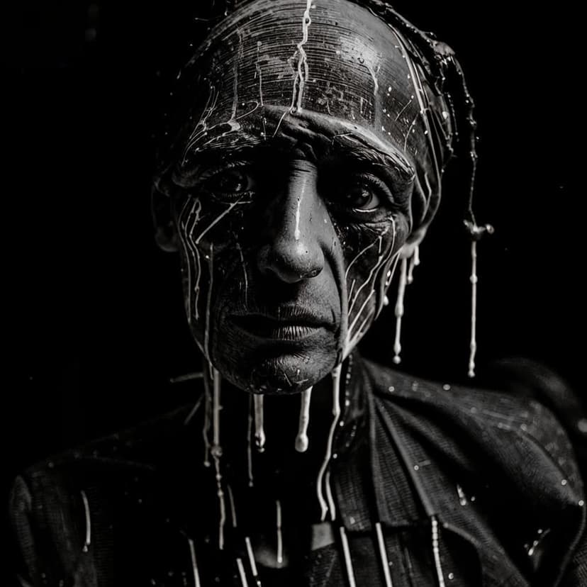 A man with an elongated