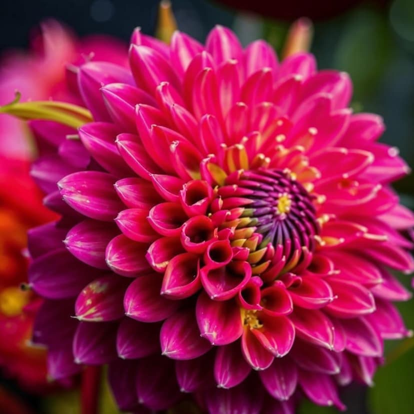 Amazingly beautiful closeup HD photo of pompom Dahlia flowers aThe beauty of dahlias comes in their huge variety of sizes