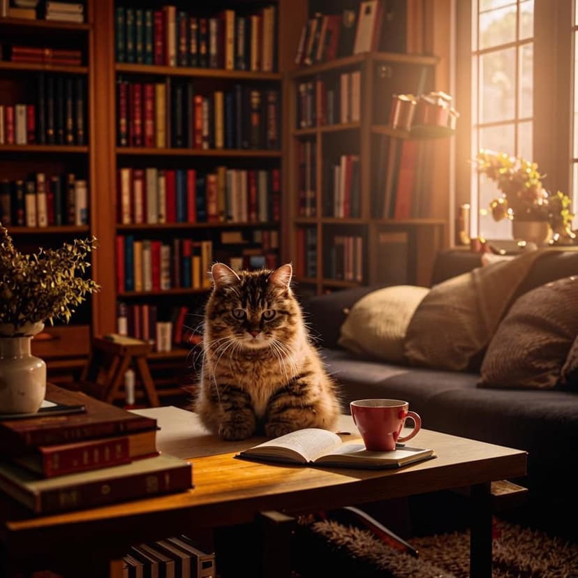 1cat sitting near the book