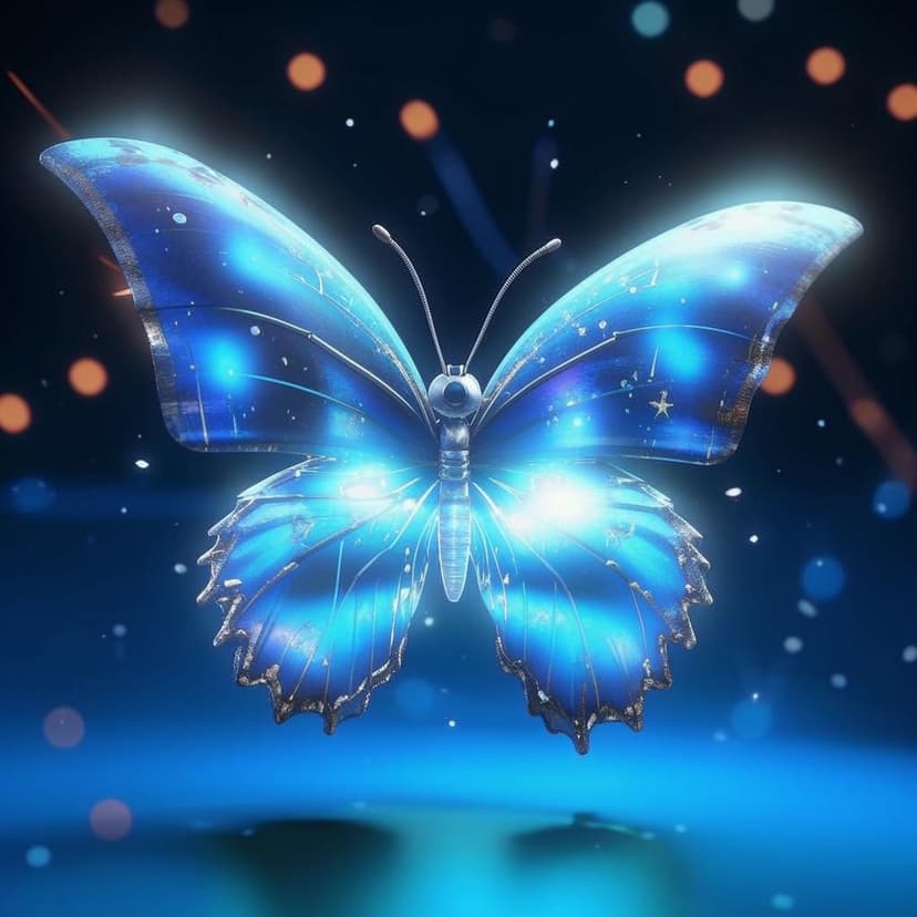 Macaron blue colored butterfly