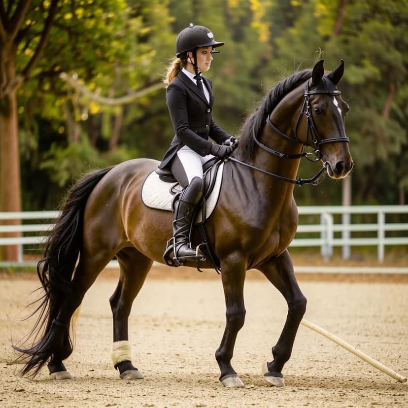 Beautiful woman in riding and helmet