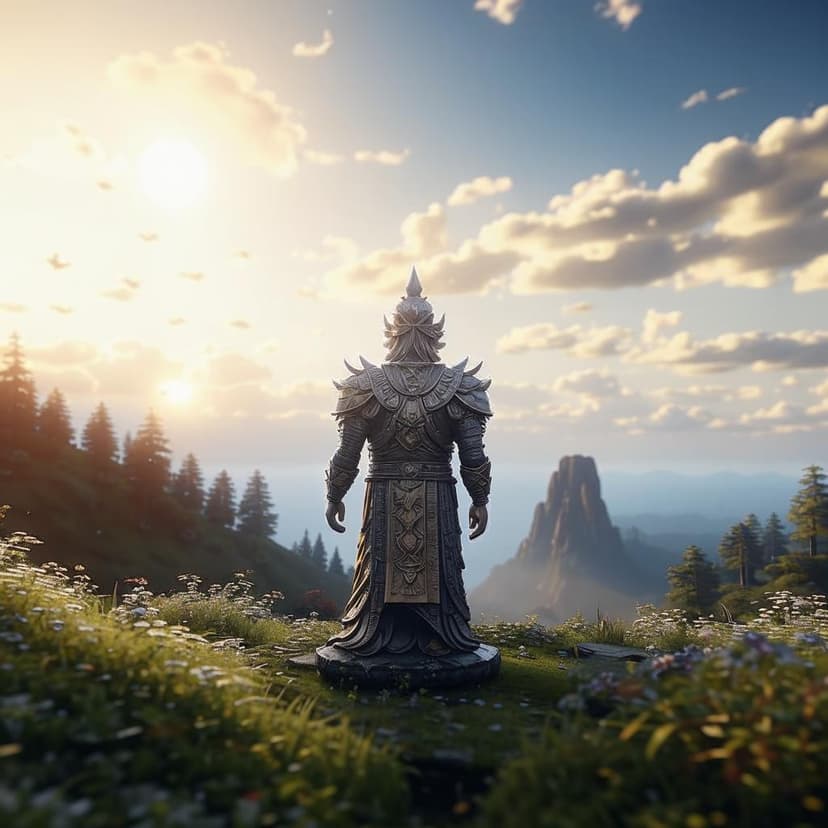 Celestial Guardian of Eternal Peace in Photorealistic Hyperrealism