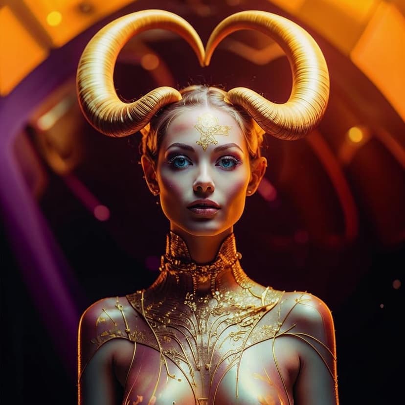 photograph of a alien woman