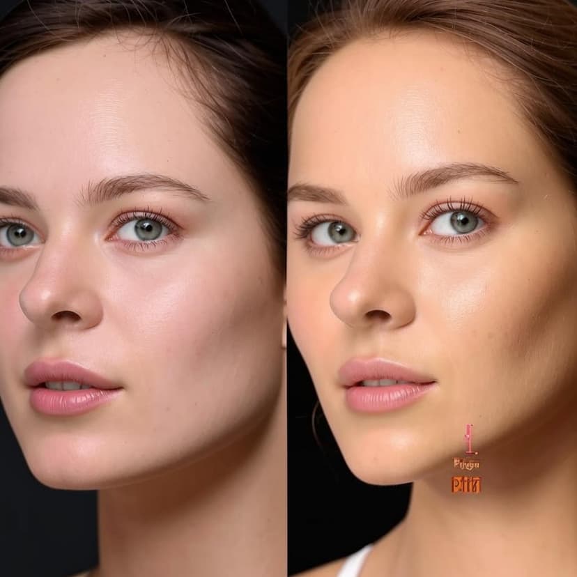 A realistic close-up of a person’s cheek