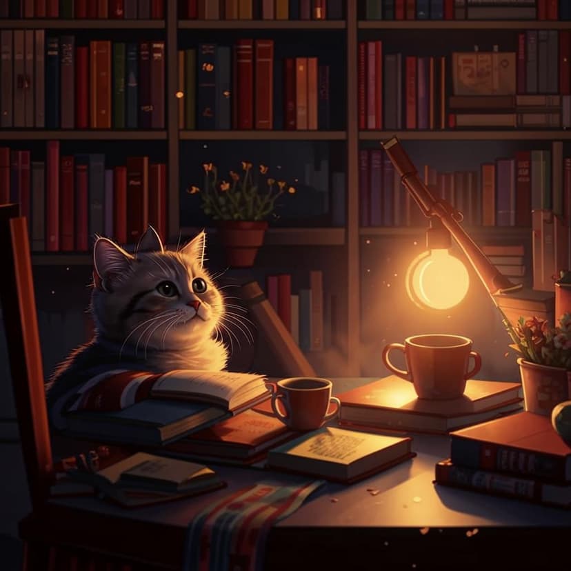 1cat sitting near the book