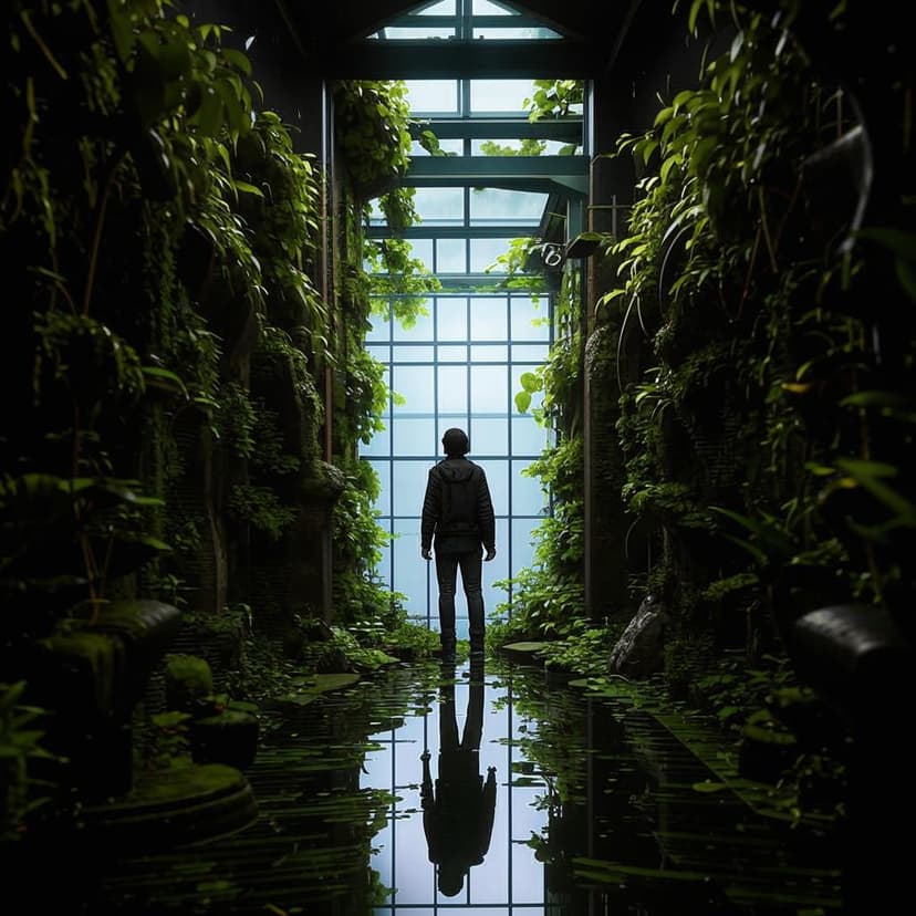 a single person standing upright looking outward