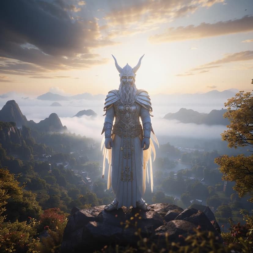 Celestial Guardian of Eternal Peace in Photorealistic Hyperrealism