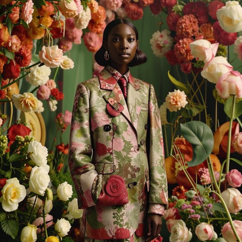 Create a photo-realistic photography of an authentic and diverse Gucci woman model