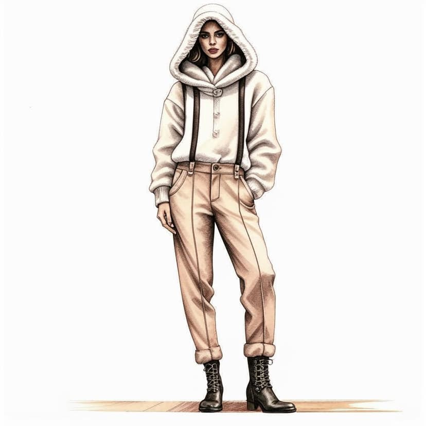 Hand-drawn renderings of clothing