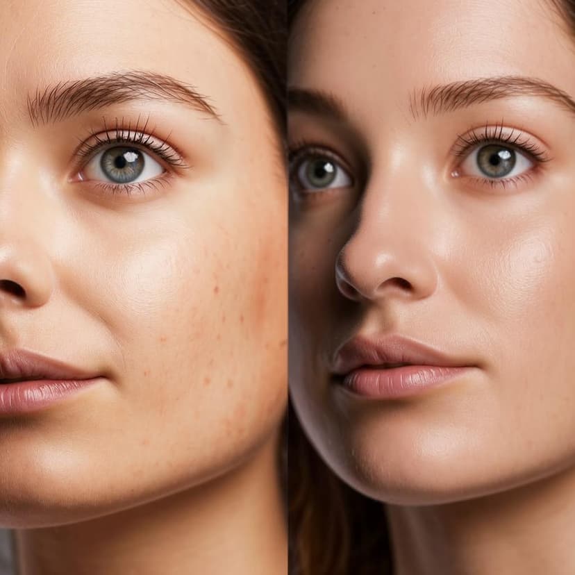 A realistic close-up of a person’s cheek