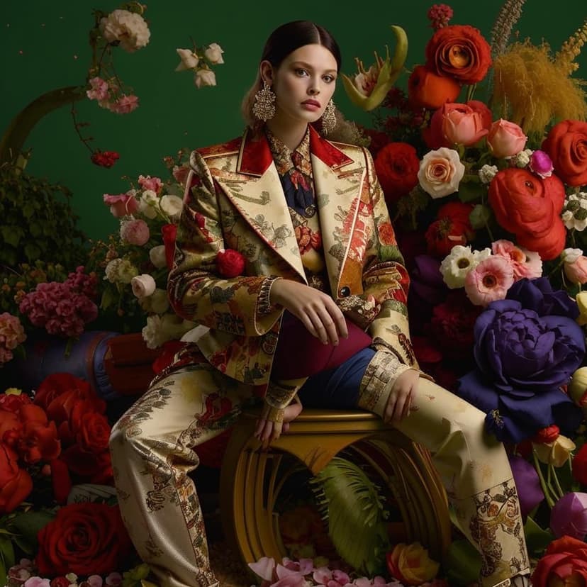Create a photo-realistic photography of an authentic and diverse Gucci woman model
