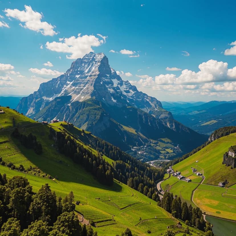 Watzmann mountain; blue sky