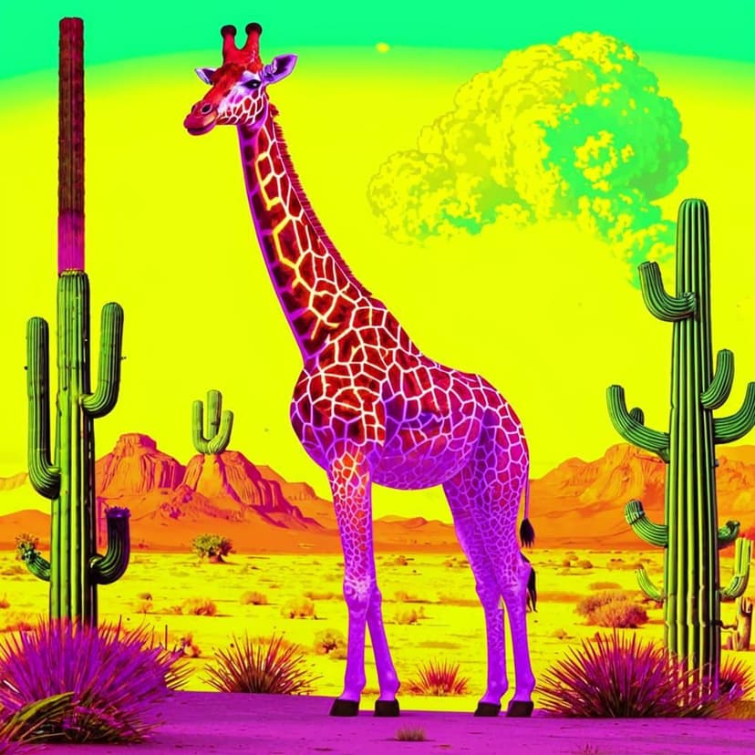 3D giraffes in the Arizona desert