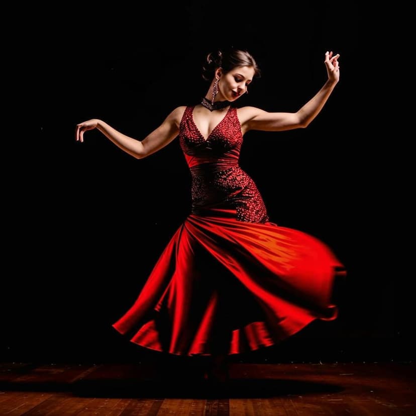 beautiful tango dancer in a red dress