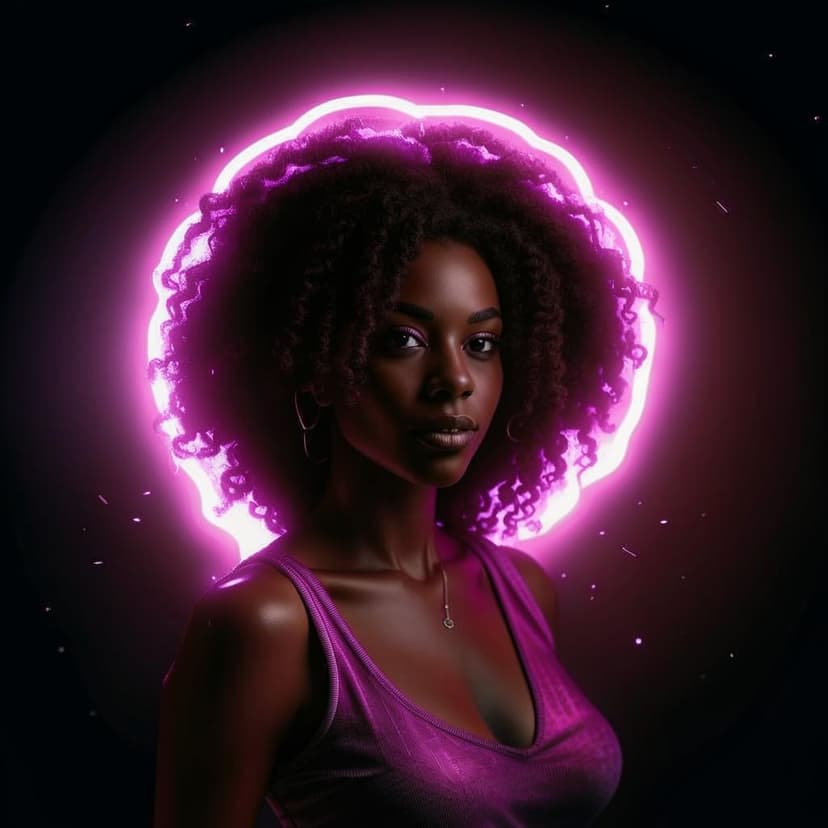 A beautiful Black woman with curly hair