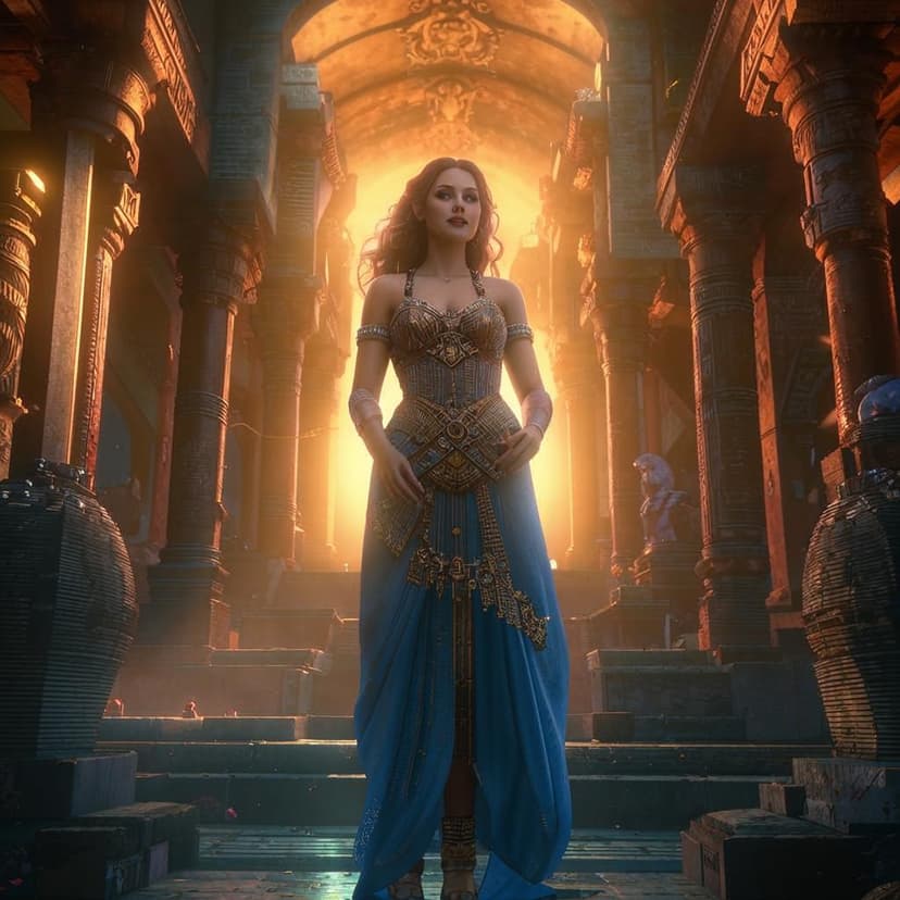 Fantasy Temple Woman Mysterious