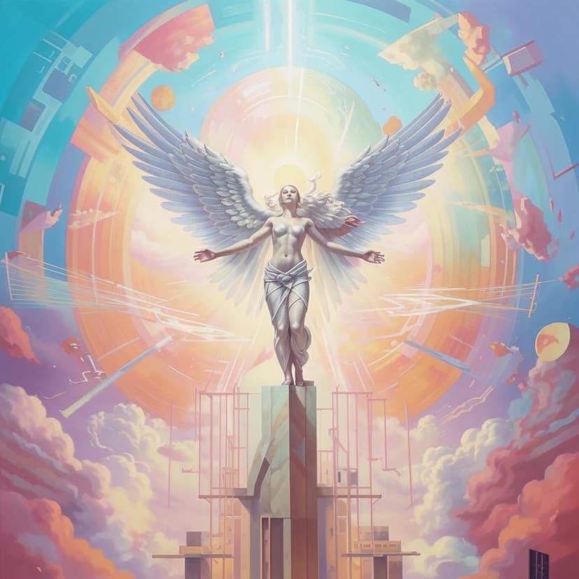 Geometric angel ascension surrealism