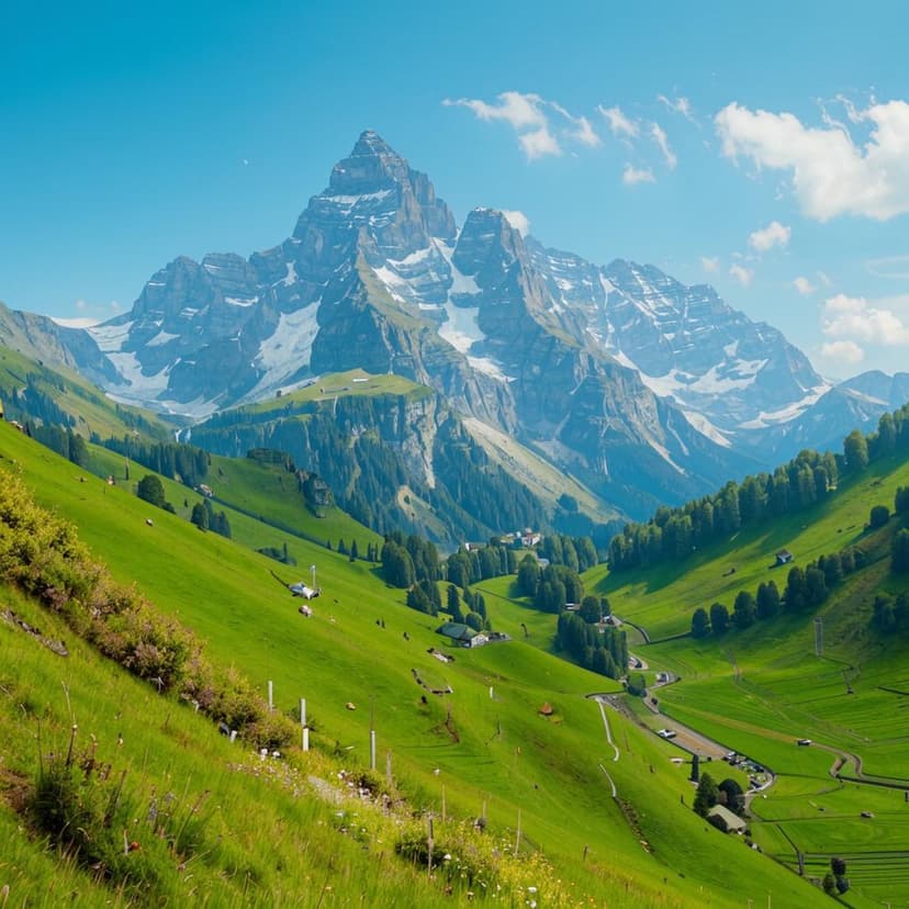 Watzmann mountain; blue sky