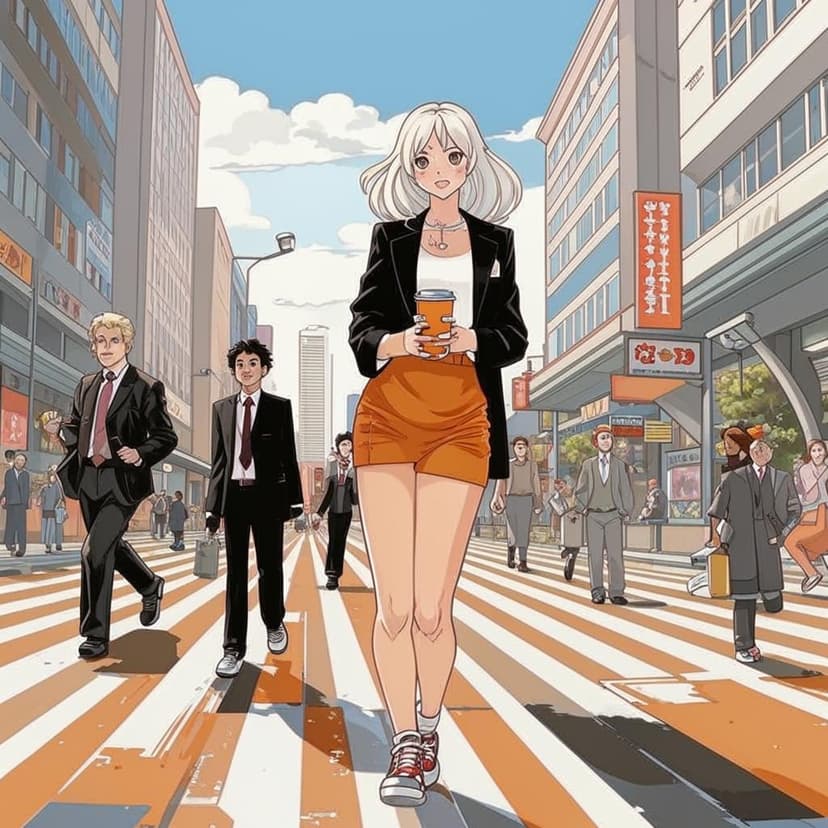 In the style of Japanese anime