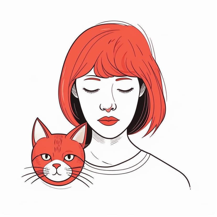 Minimalist black line drawing of a female portrait