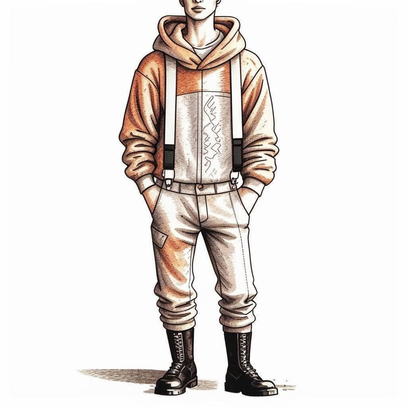 Hand-drawn renderings of clothing