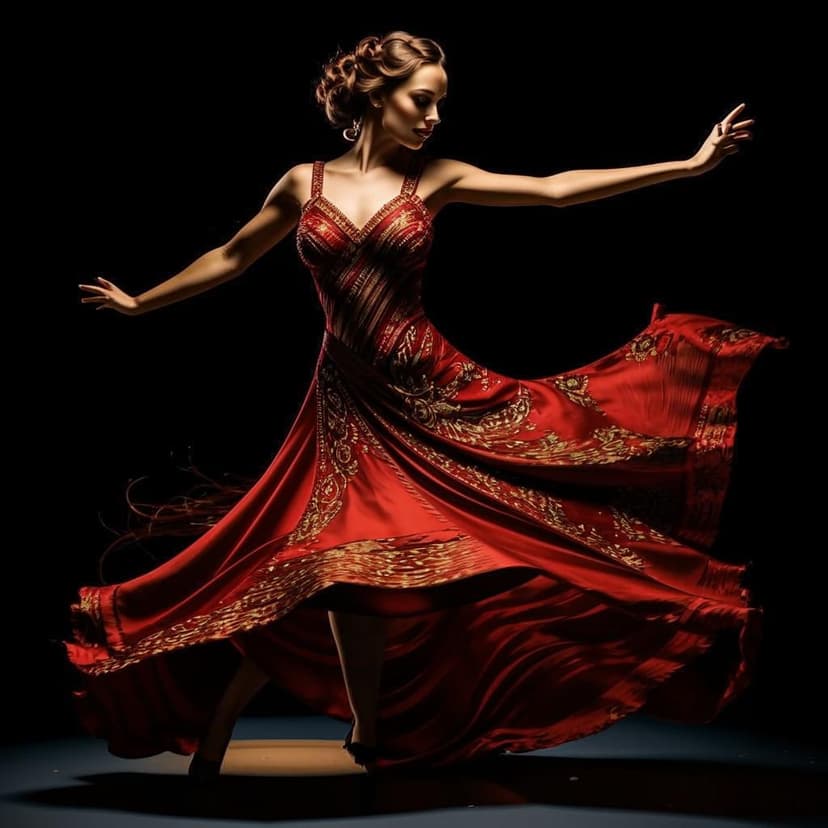 beautiful tango dancer in a red dress