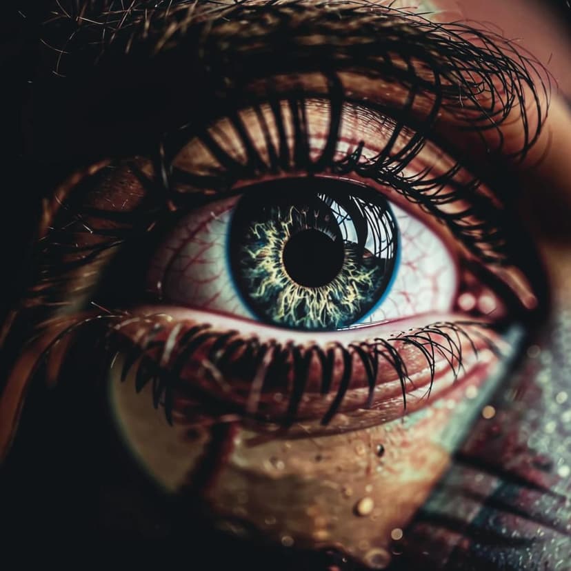 A striking close-up of a handsome YouTuber’s eye