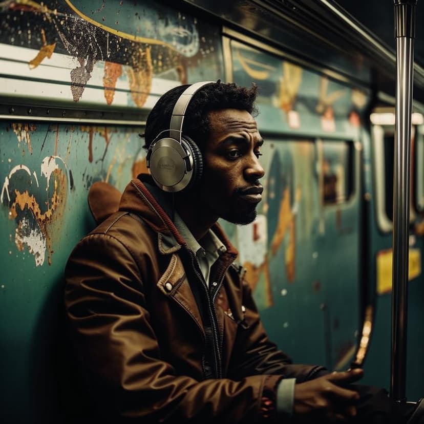 Shabazz’s 1986 NYC subway shot: a man lost in headphones