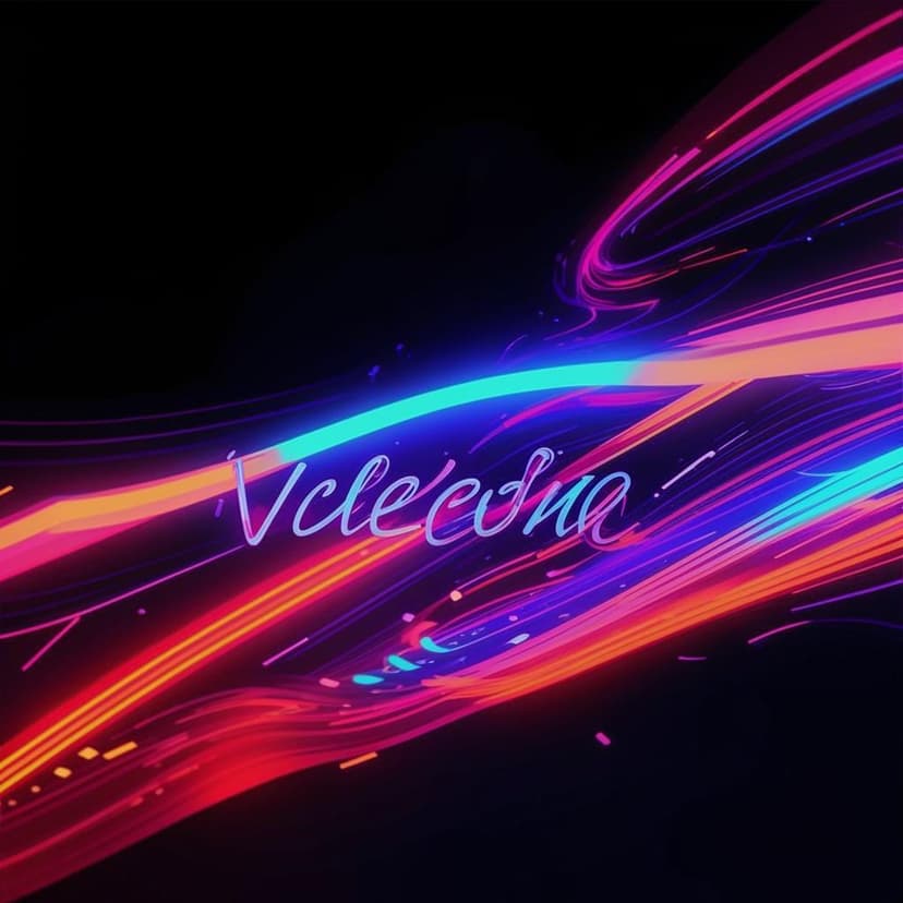 Vibrant neon streaks in blue