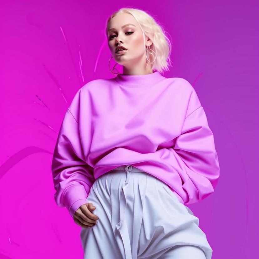 **”New Balance’s bold ad stars an albino model in an oversized white sweatshirt and lilac skirt