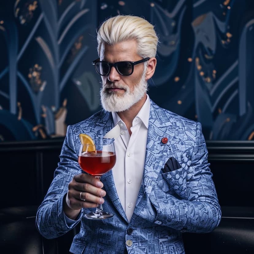 “Sharp high-def portrait of a stylish CEO in Dior patterns with a crisp white shirt