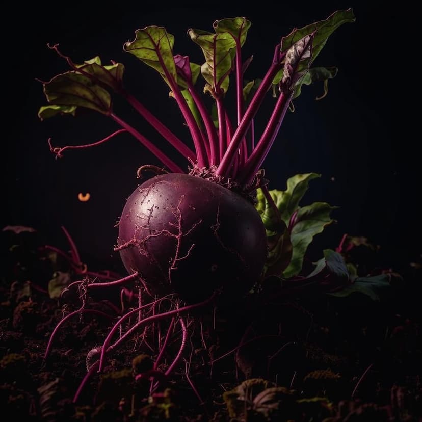 A radiant beetroot rises from the earth