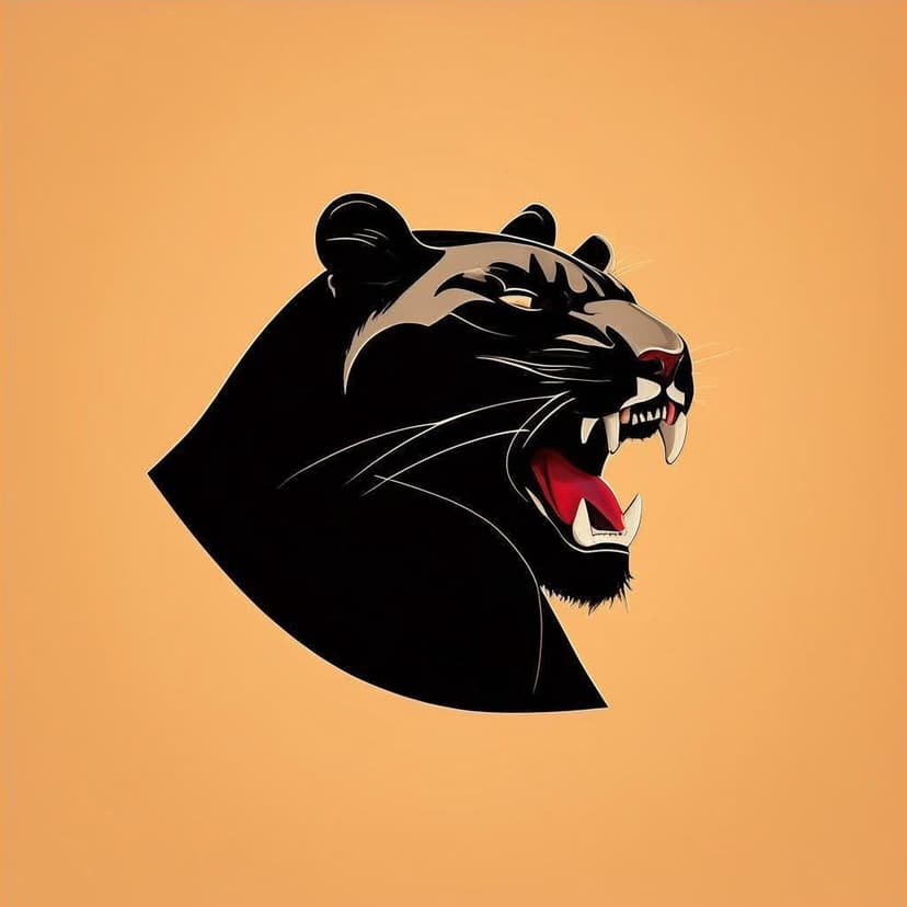 A sleek panther yawning in minimalist typography art –ar 3:4 –v 7 –stylize 250 –profile ltyssnw