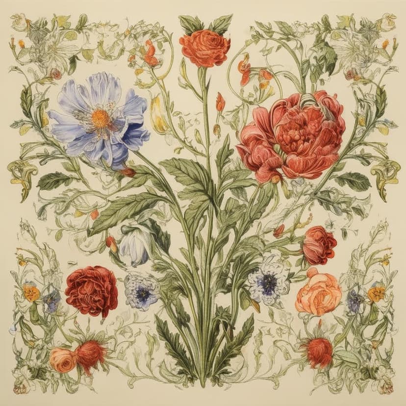 A floral centerpiece illustration