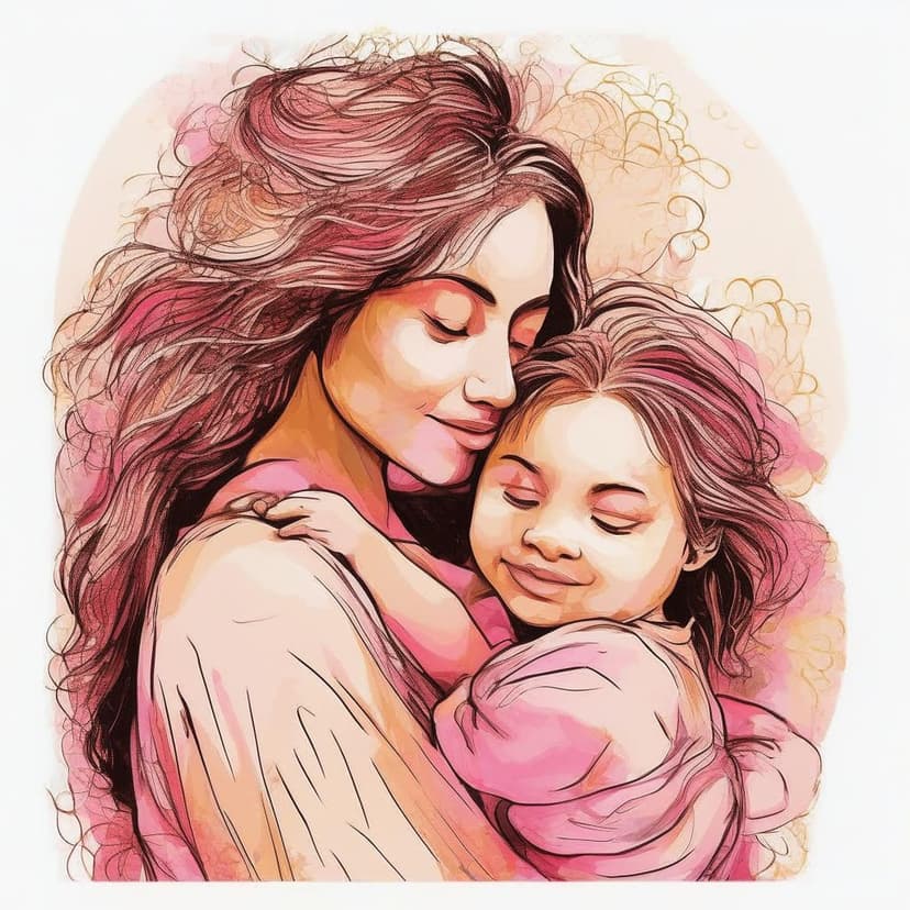 **”A loving mother cradles her child