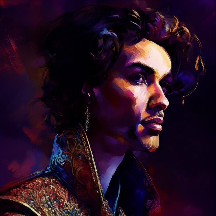 The vibrant portrait depicts Prince in Anna Bocek’s lavish style