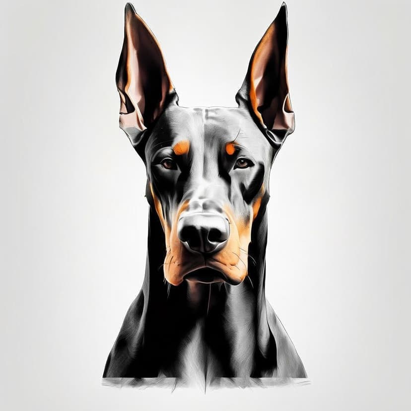 Minimalist pencil-style Doberman sketch