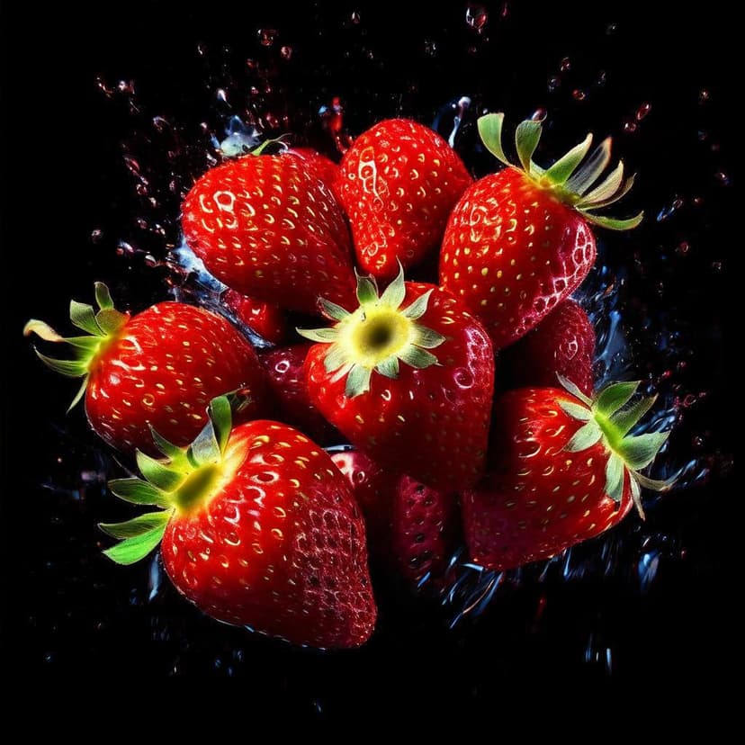 A vibrant tornado of strawberries