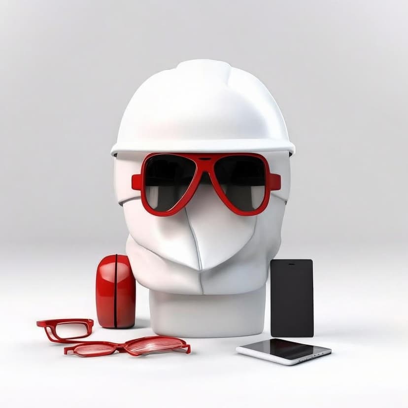 Aquí tienes la descripción optimizada para generar la imagen deseada:  

**”Figura de acción coleccionable: obrero sonriente con casco blanco y overol rojo