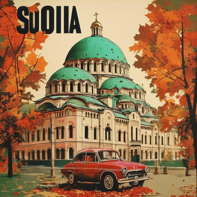 A retro-style poster of Sofia