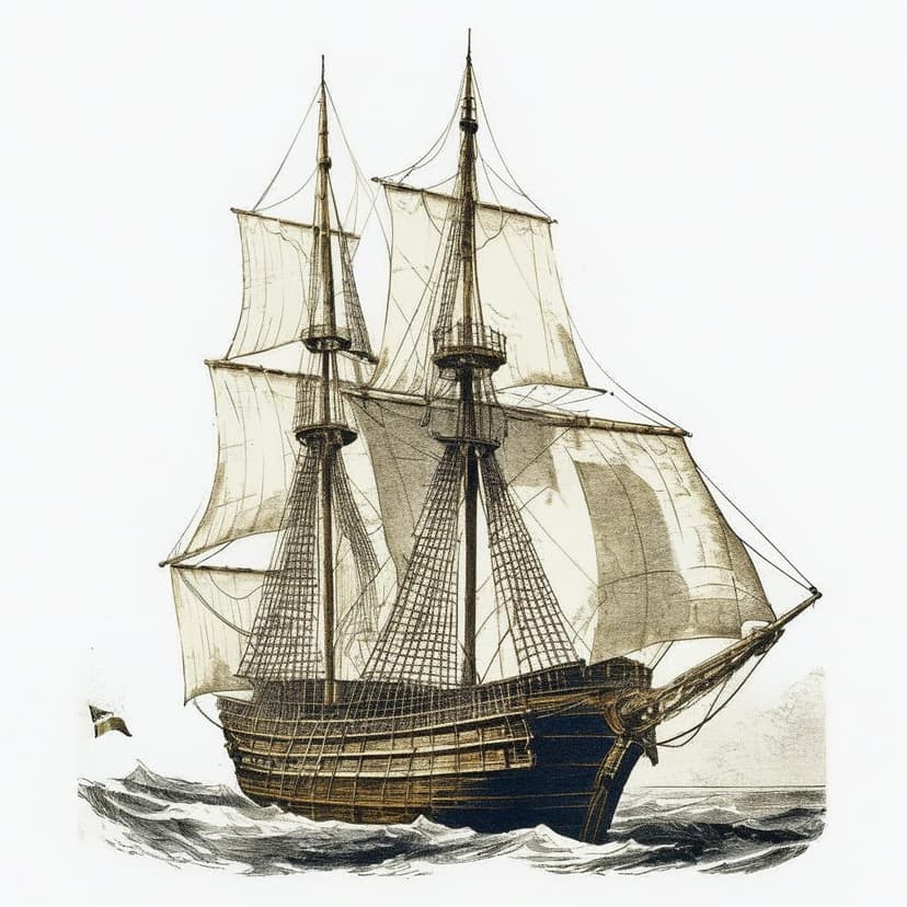 A vintage illustration of Magellan’s ship