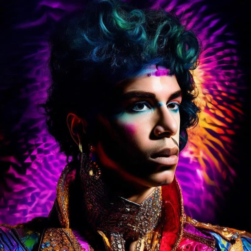 This vibrant portrait of Prince