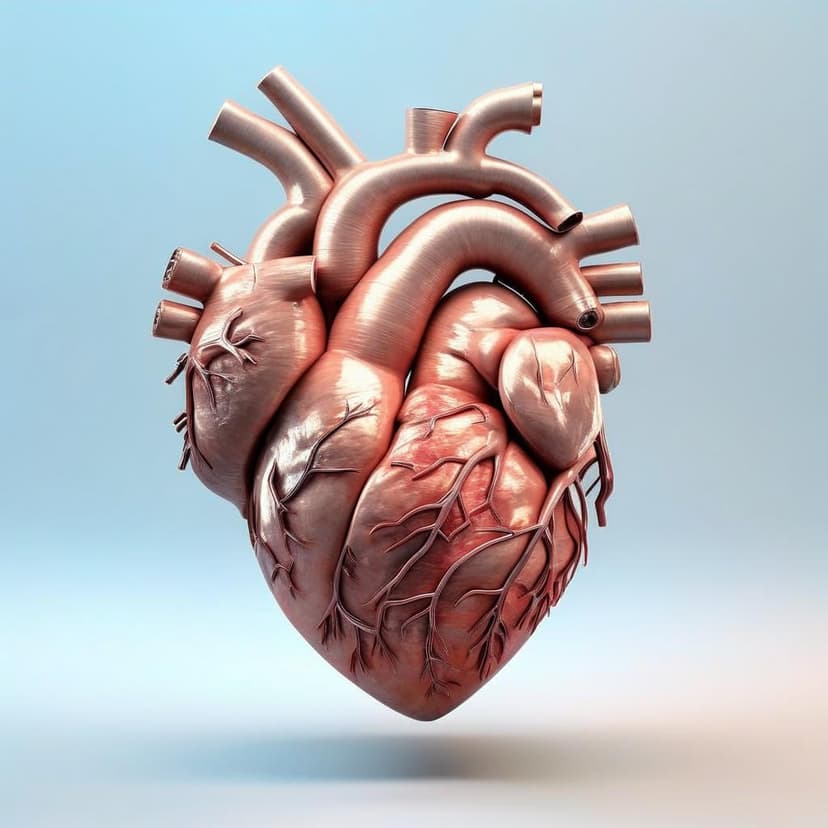 “3D medical heart with motion arrows