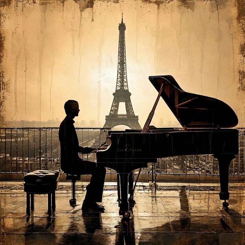 Parisian pianist silhouette