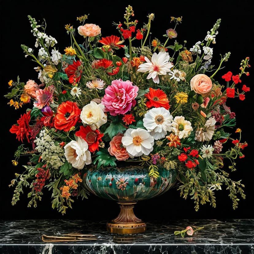 A William Morris-inspired floral centerpiece