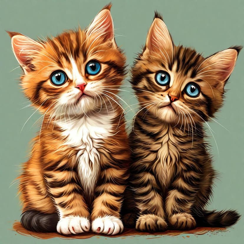 Charming vector illustrations of cute kittens