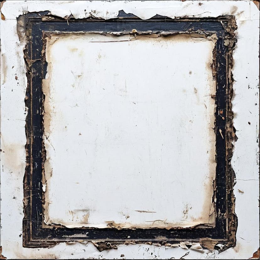 A stark white canvas edged with a gritty