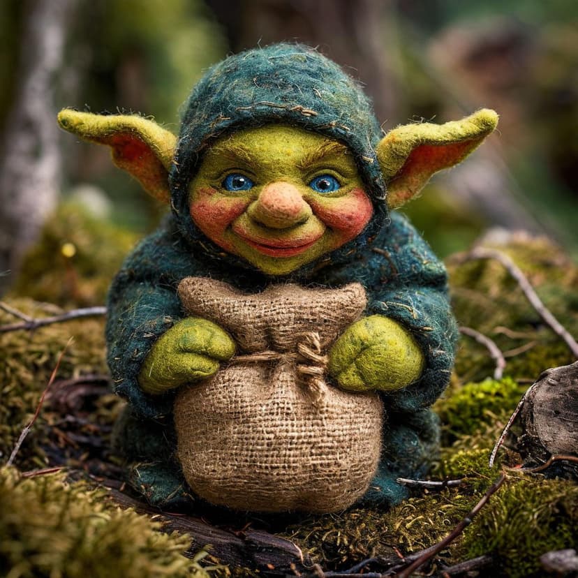 A sly felted goblin thief