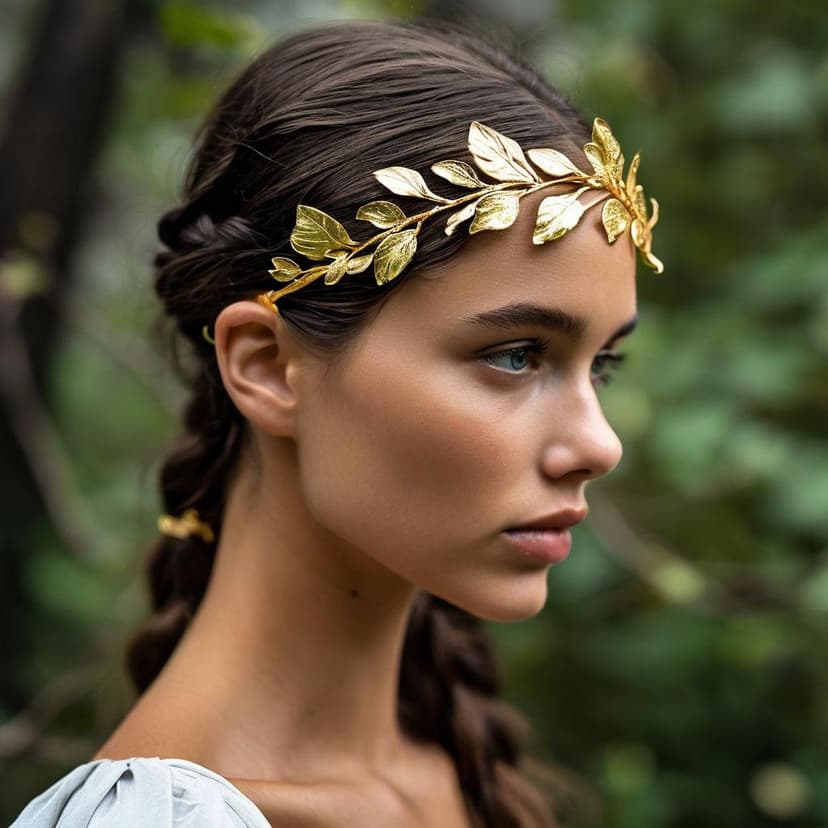 This minimalist gold-leaf headband elegantly blends tech and nature